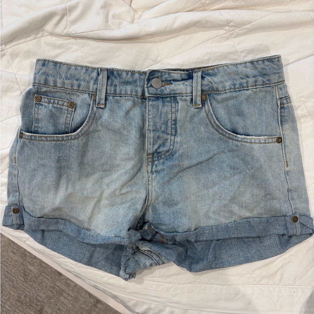Rip Curl Light Blue Rolled Hem Denim Shorts